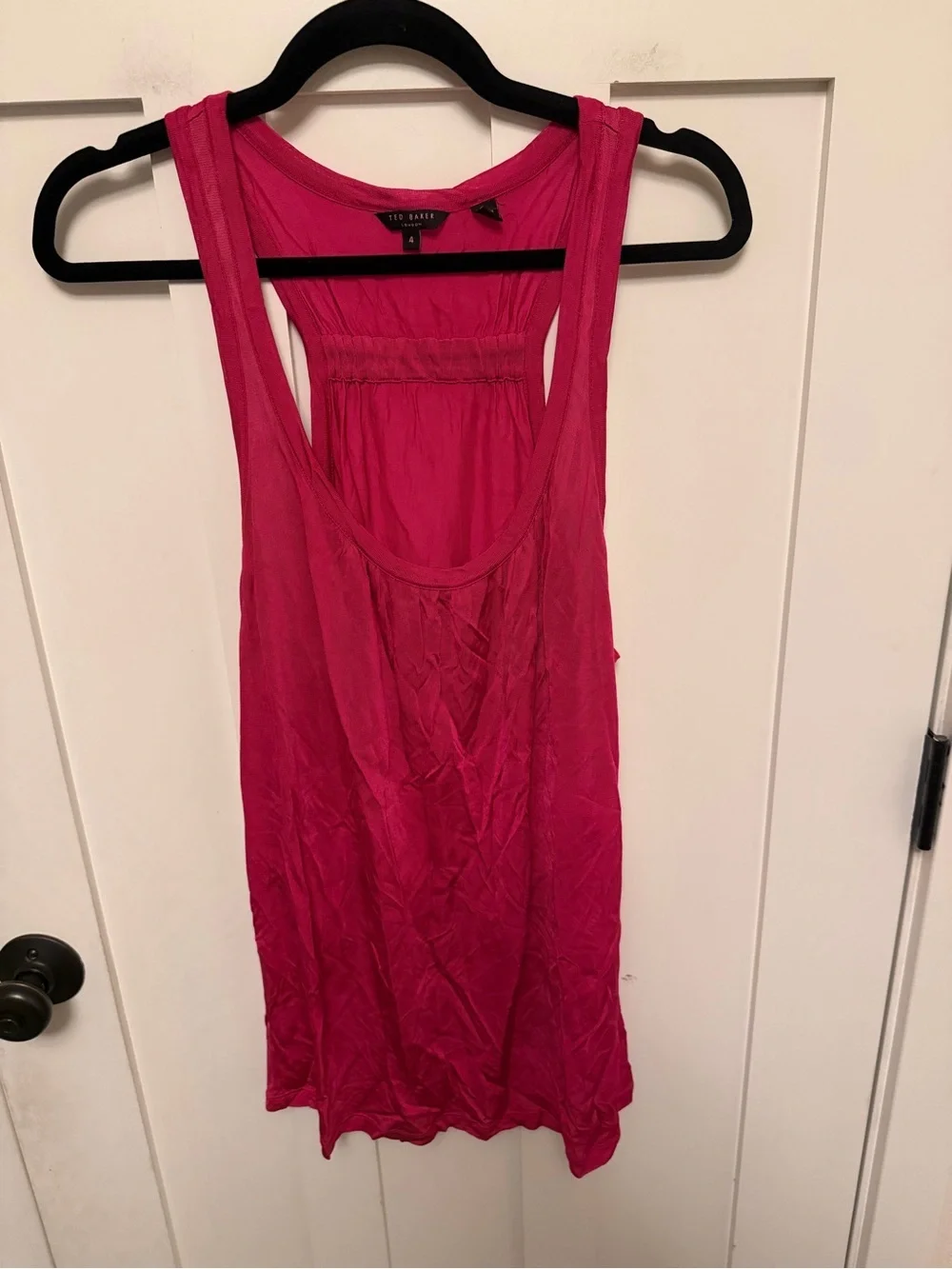 Ted Baker Pink Fuschia Racerback Tank Top US Size Large, Ted Size 4